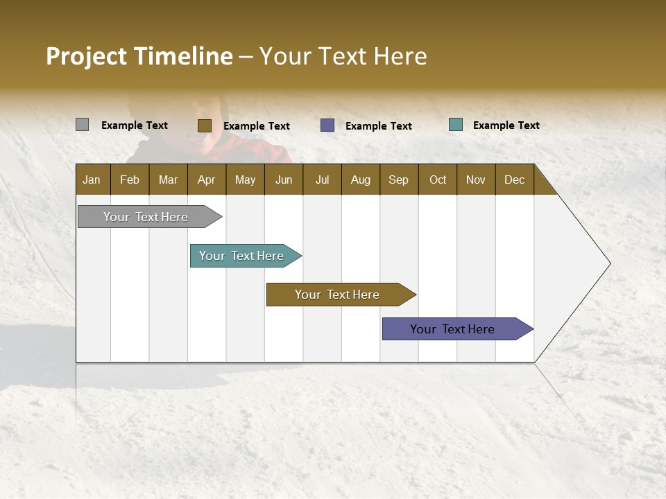 A Small Child Is Sitting In The Snow On A Snowboard PowerPoint Template