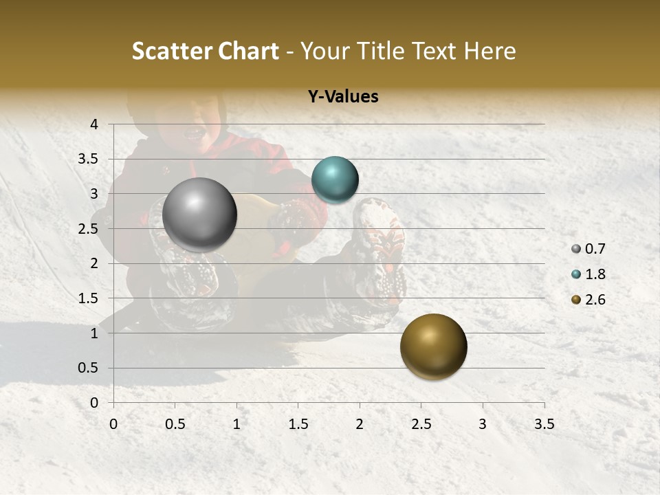 A Small Child Is Sitting In The Snow On A Snowboard PowerPoint Template
