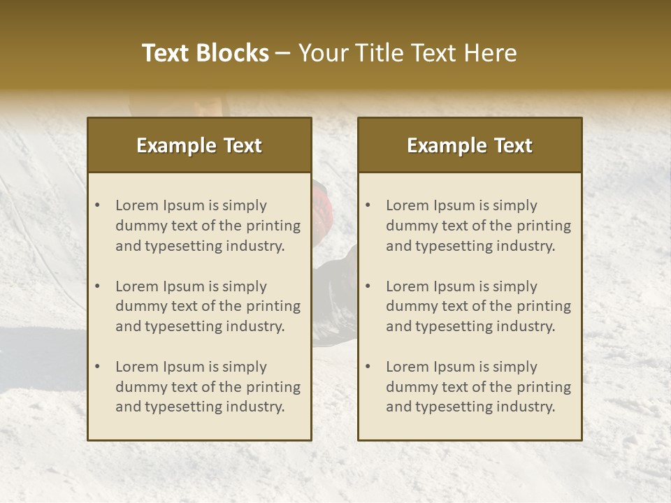 A Small Child Is Sitting In The Snow On A Snowboard PowerPoint Template
