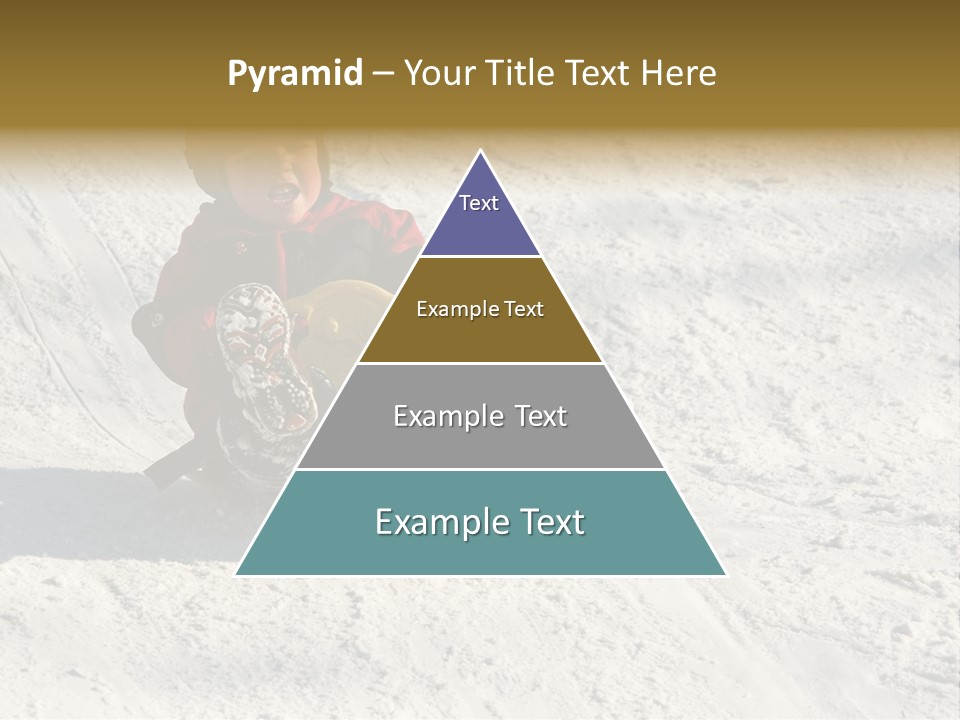 A Small Child Is Sitting In The Snow On A Snowboard PowerPoint Template