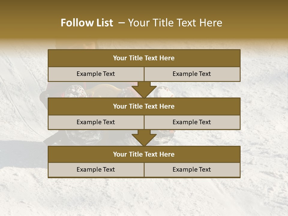 A Small Child Is Sitting In The Snow On A Snowboard PowerPoint Template