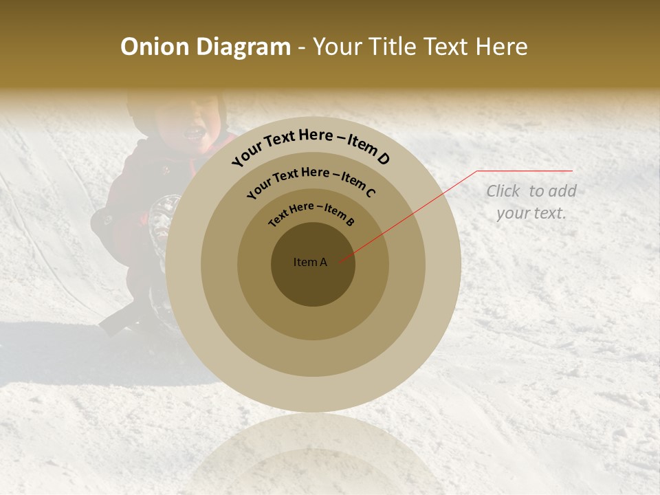 A Small Child Is Sitting In The Snow On A Snowboard PowerPoint Template