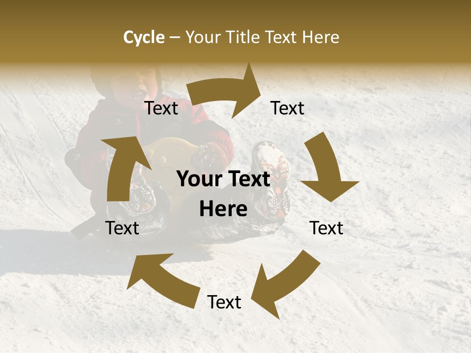 A Small Child Is Sitting In The Snow On A Snowboard PowerPoint Template