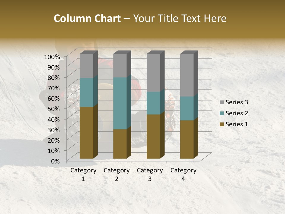 A Small Child Is Sitting In The Snow On A Snowboard PowerPoint Template