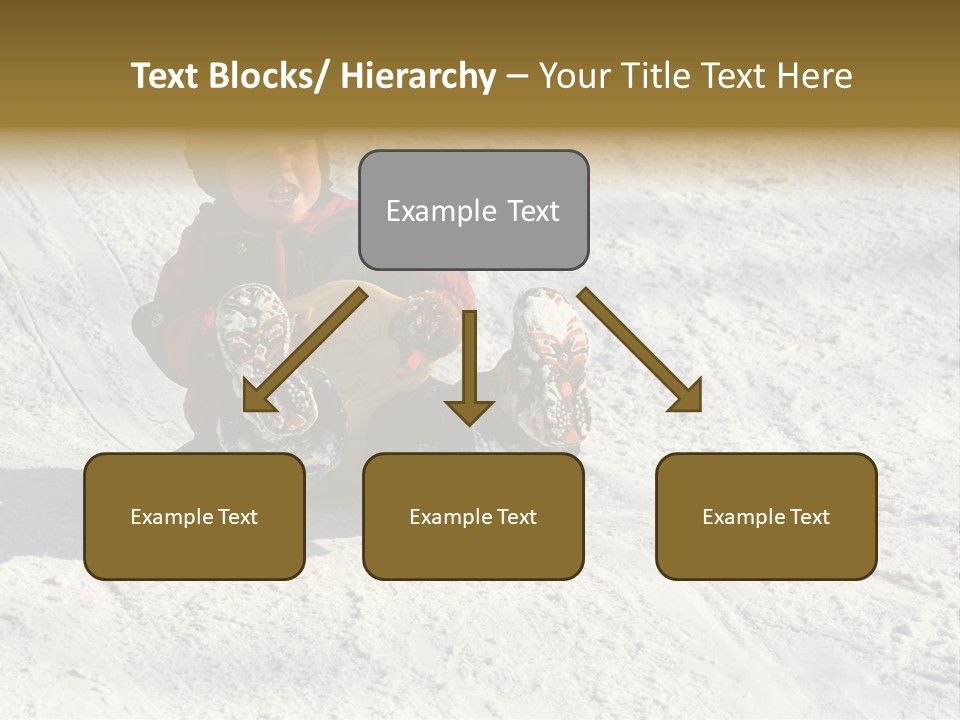 A Small Child Is Sitting In The Snow On A Snowboard PowerPoint Template