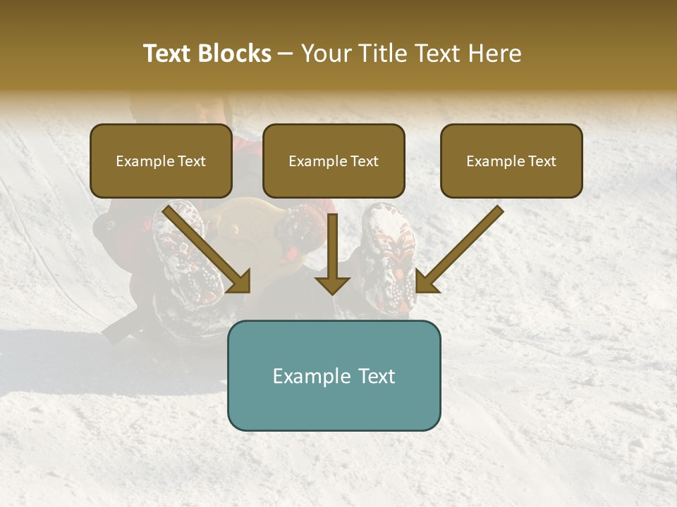 A Small Child Is Sitting In The Snow On A Snowboard PowerPoint Template