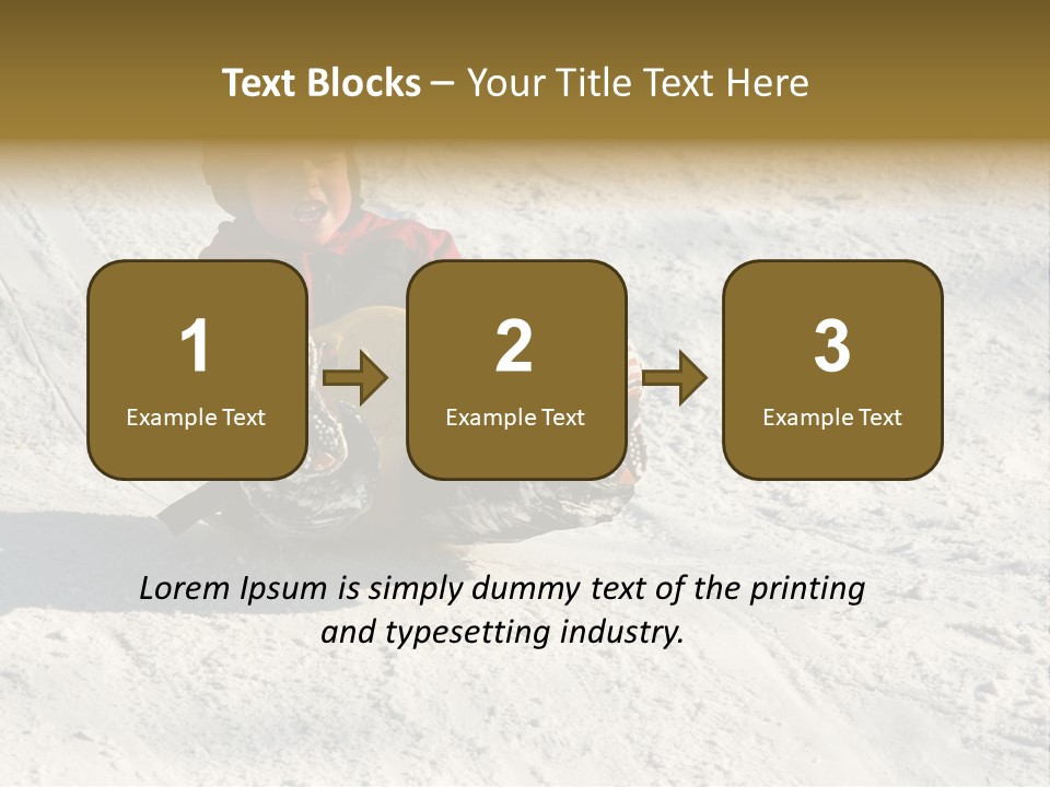 A Small Child Is Sitting In The Snow On A Snowboard PowerPoint Template