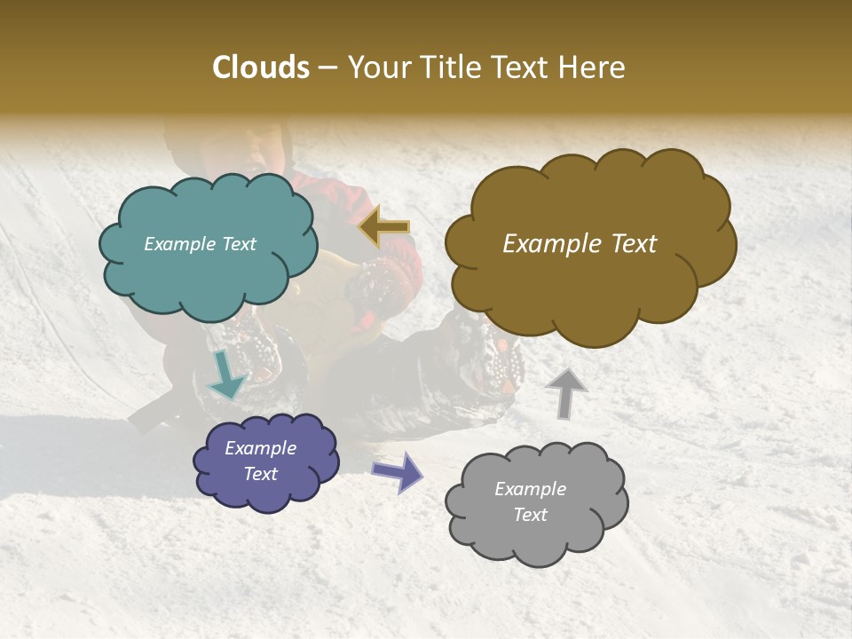 A Small Child Is Sitting In The Snow On A Snowboard PowerPoint Template