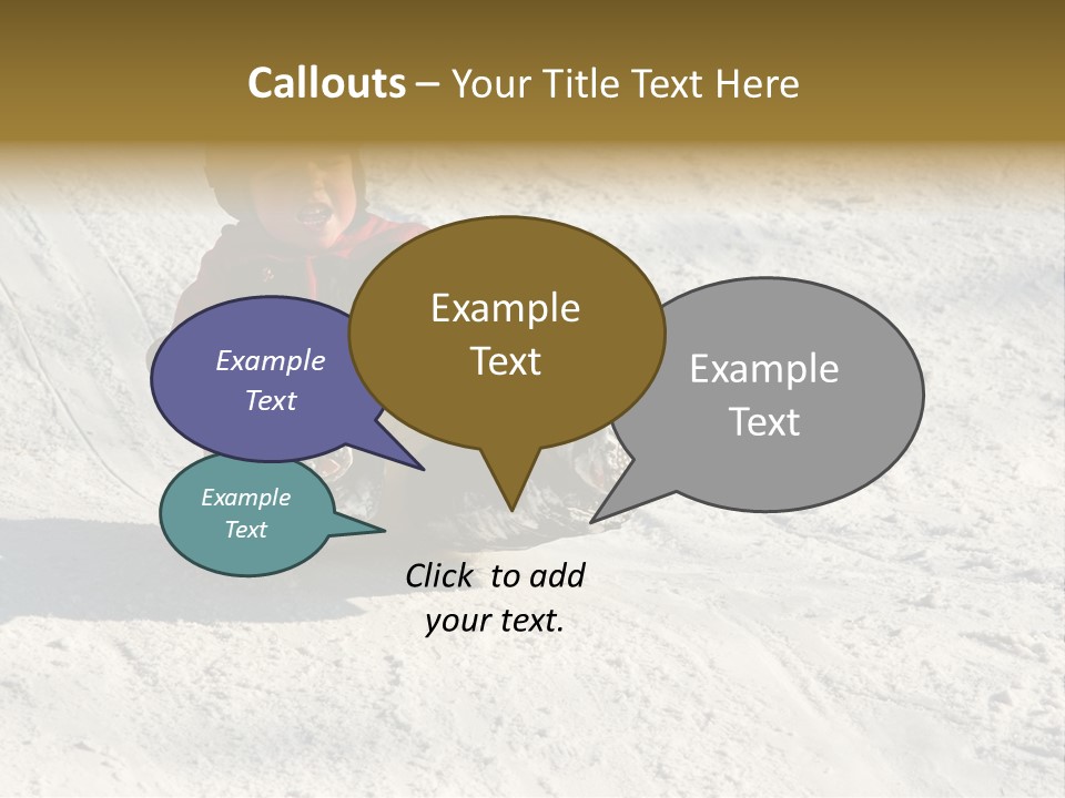 A Small Child Is Sitting In The Snow On A Snowboard PowerPoint Template
