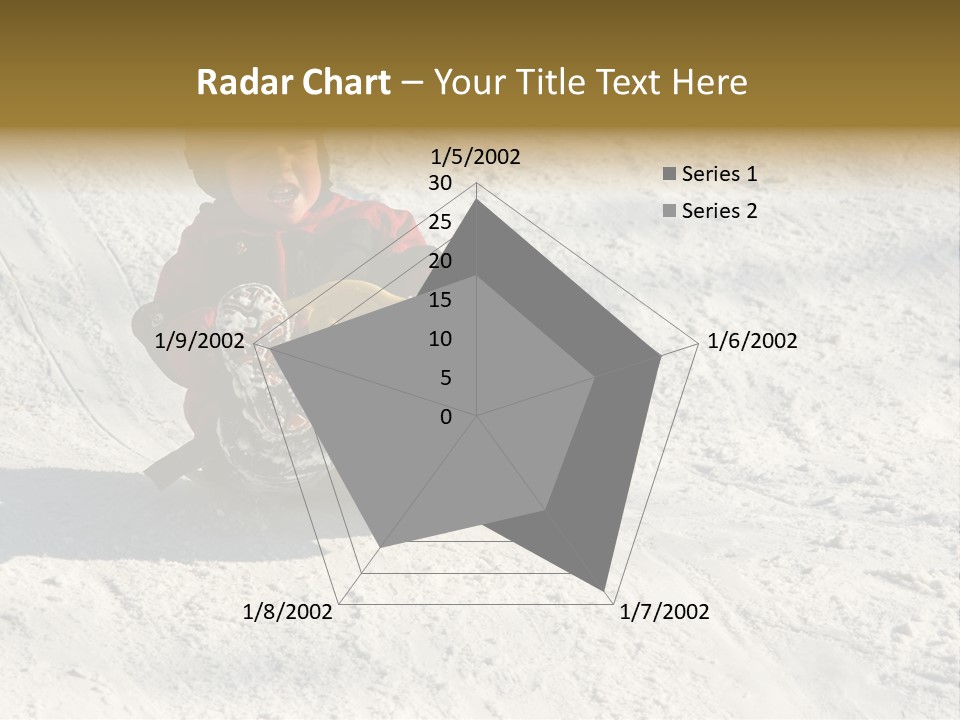 A Small Child Is Sitting In The Snow On A Snowboard PowerPoint Template