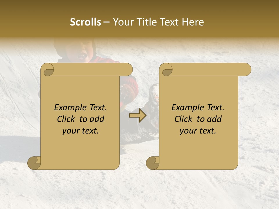 A Small Child Is Sitting In The Snow On A Snowboard PowerPoint Template