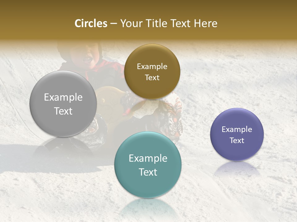 A Small Child Is Sitting In The Snow On A Snowboard PowerPoint Template