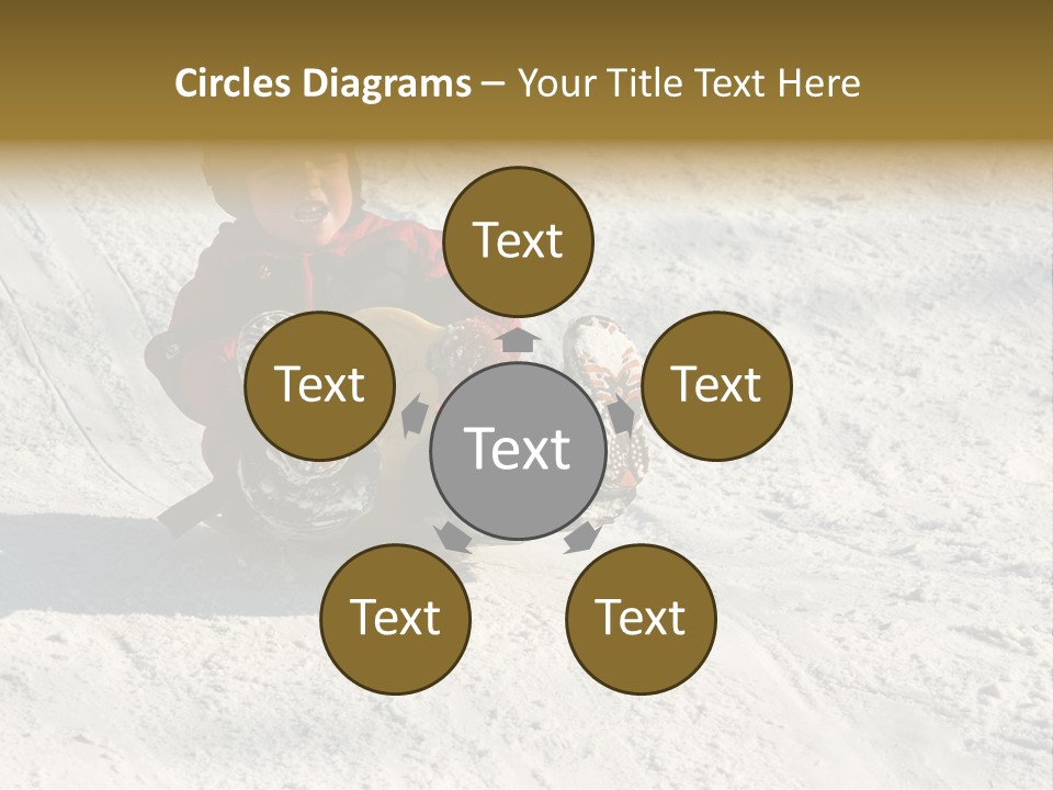 A Small Child Is Sitting In The Snow On A Snowboard PowerPoint Template