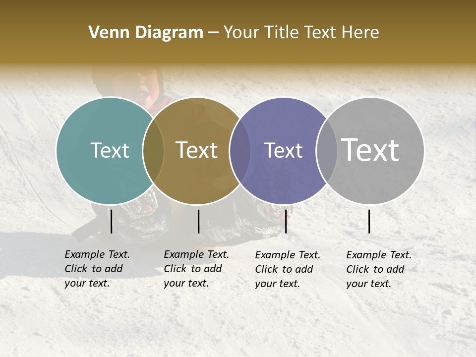 A Small Child Is Sitting In The Snow On A Snowboard PowerPoint Template
