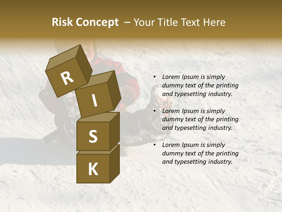 A Small Child Is Sitting In The Snow On A Snowboard PowerPoint Template