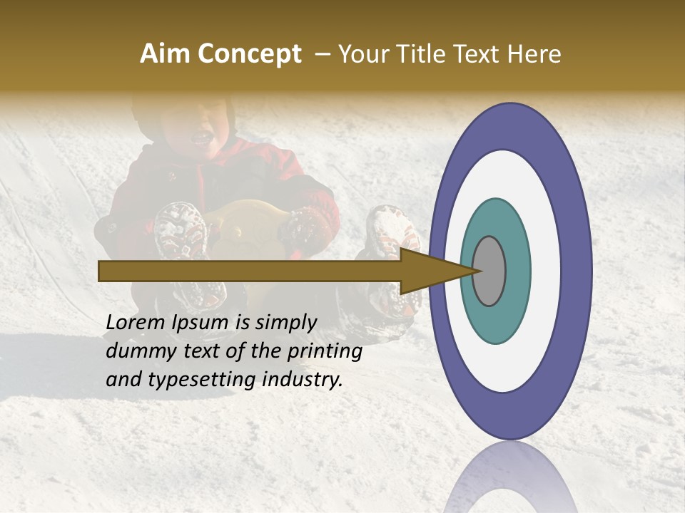 A Small Child Is Sitting In The Snow On A Snowboard PowerPoint Template