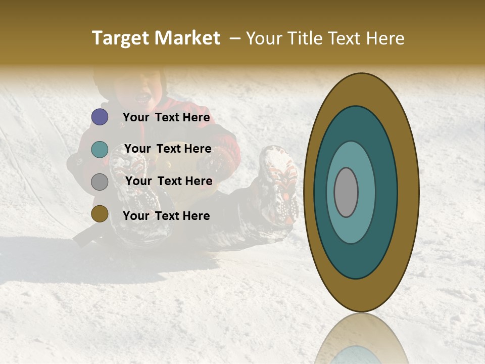 A Small Child Is Sitting In The Snow On A Snowboard PowerPoint Template