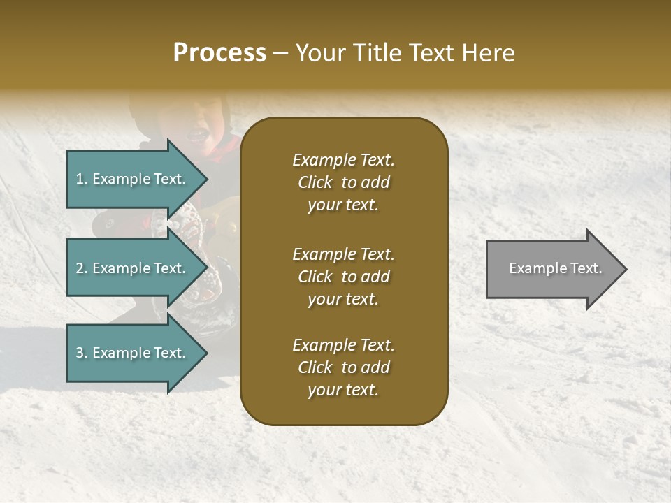 A Small Child Is Sitting In The Snow On A Snowboard PowerPoint Template