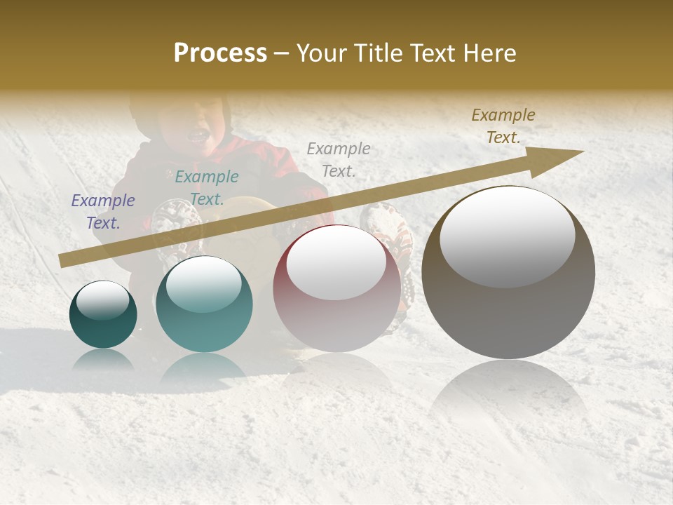 A Small Child Is Sitting In The Snow On A Snowboard PowerPoint Template