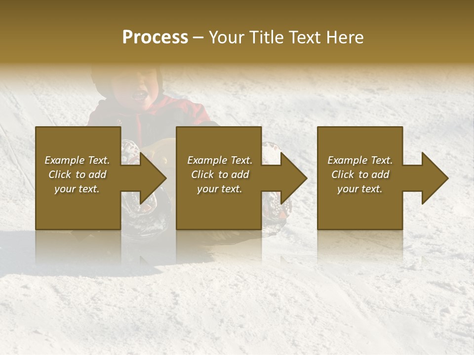 A Small Child Is Sitting In The Snow On A Snowboard PowerPoint Template
