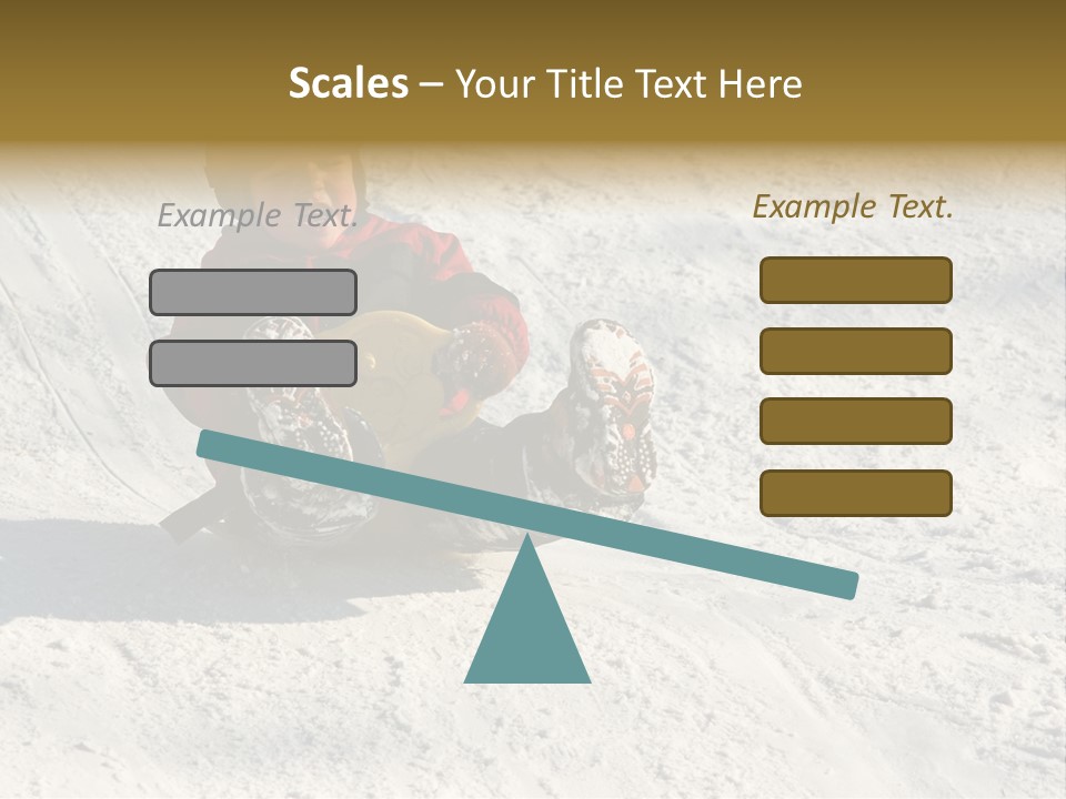 A Small Child Is Sitting In The Snow On A Snowboard PowerPoint Template
