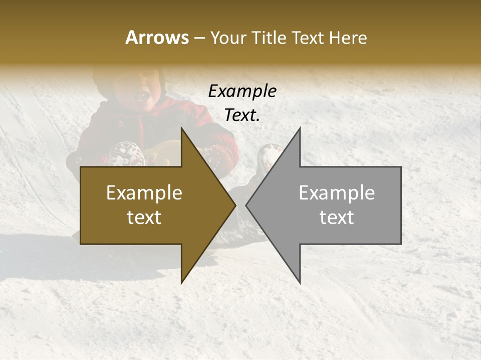 A Small Child Is Sitting In The Snow On A Snowboard PowerPoint Template