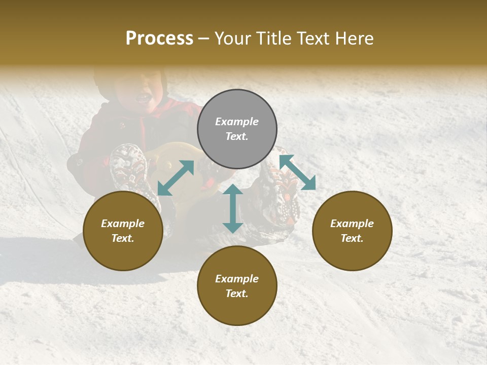 A Small Child Is Sitting In The Snow On A Snowboard PowerPoint Template