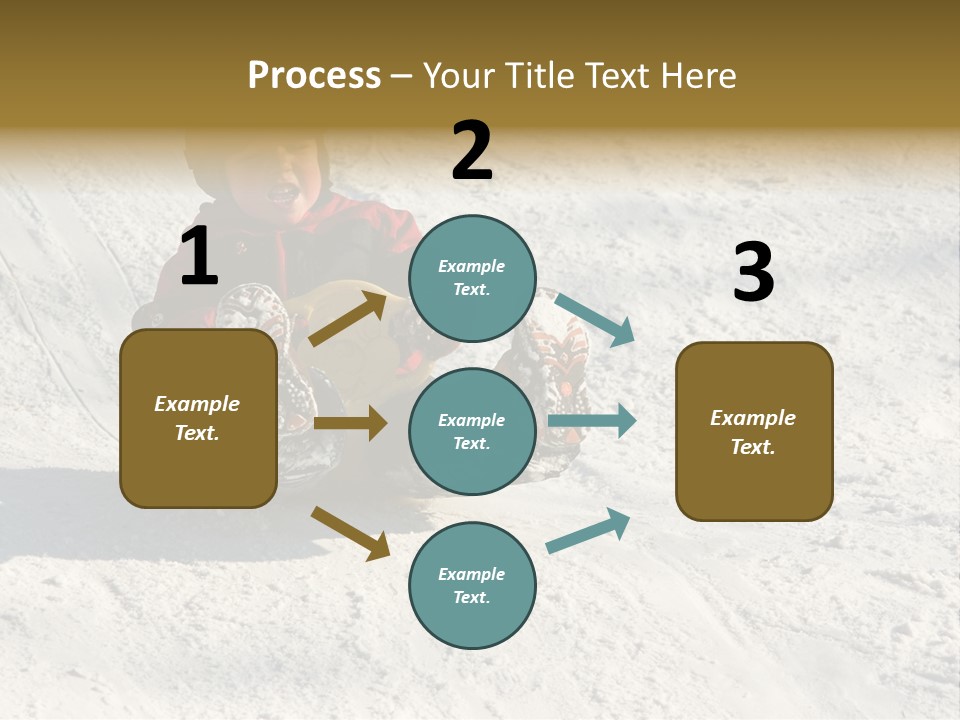 A Small Child Is Sitting In The Snow On A Snowboard PowerPoint Template
