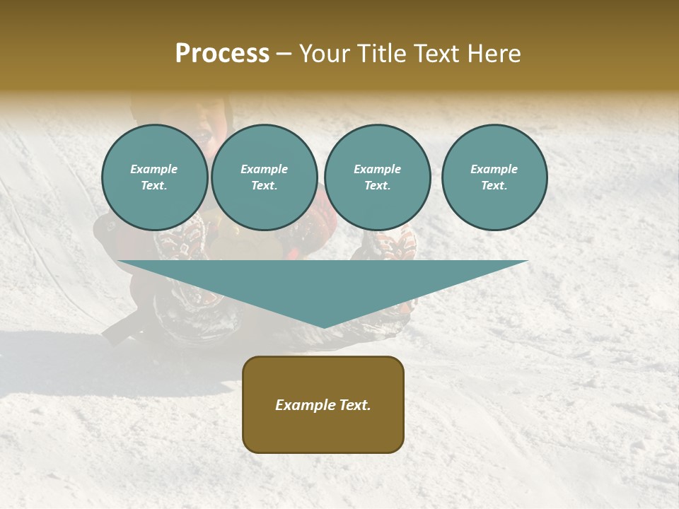 A Small Child Is Sitting In The Snow On A Snowboard PowerPoint Template