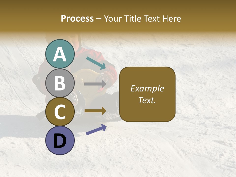 A Small Child Is Sitting In The Snow On A Snowboard PowerPoint Template