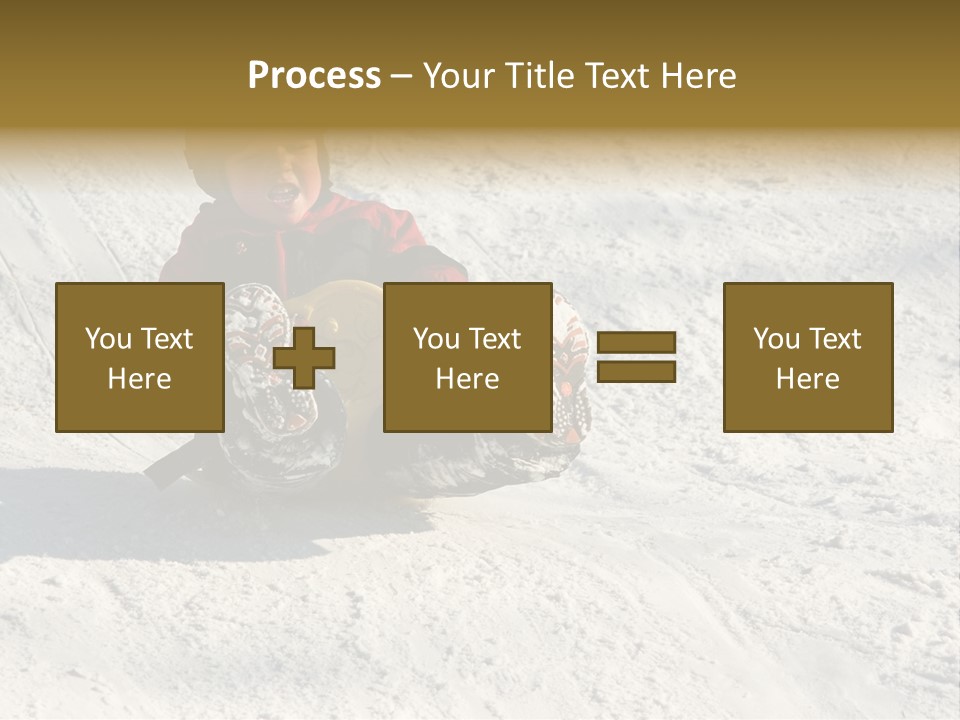 A Small Child Is Sitting In The Snow On A Snowboard PowerPoint Template