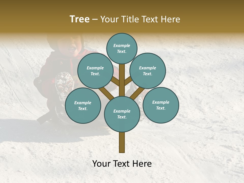 A Small Child Is Sitting In The Snow On A Snowboard PowerPoint Template