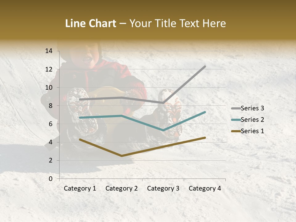 A Small Child Is Sitting In The Snow On A Snowboard PowerPoint Template