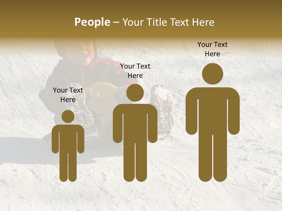 A Small Child Is Sitting In The Snow On A Snowboard PowerPoint Template