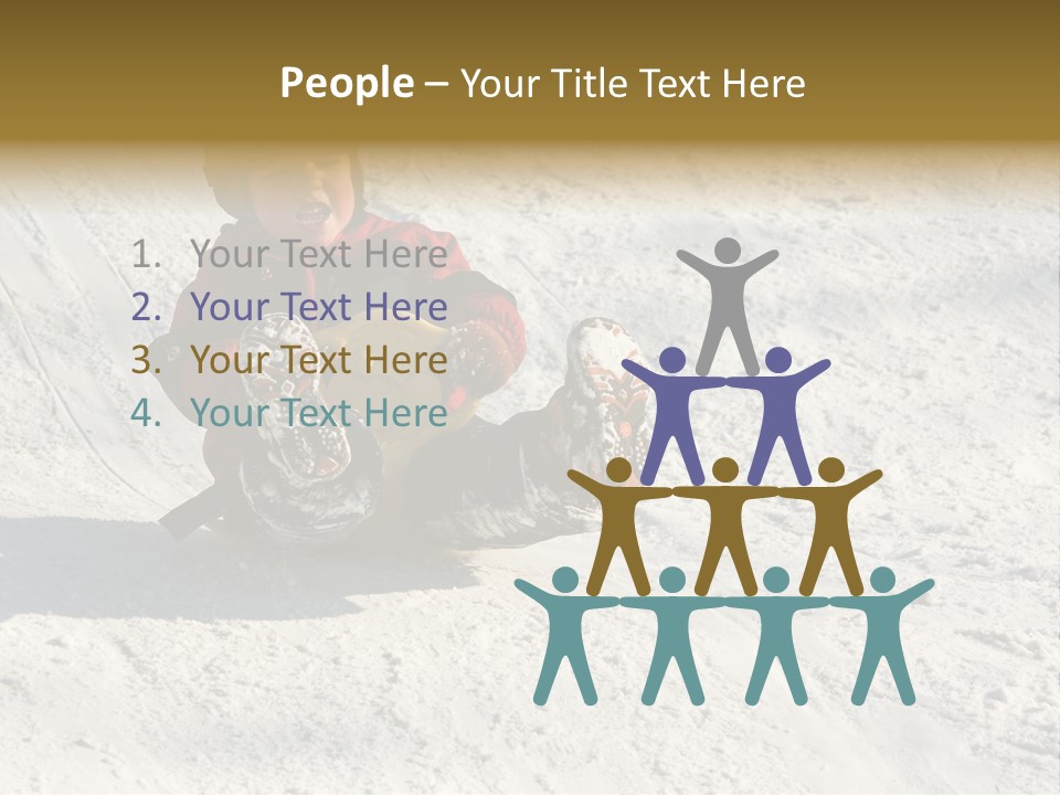 A Small Child Is Sitting In The Snow On A Snowboard PowerPoint Template