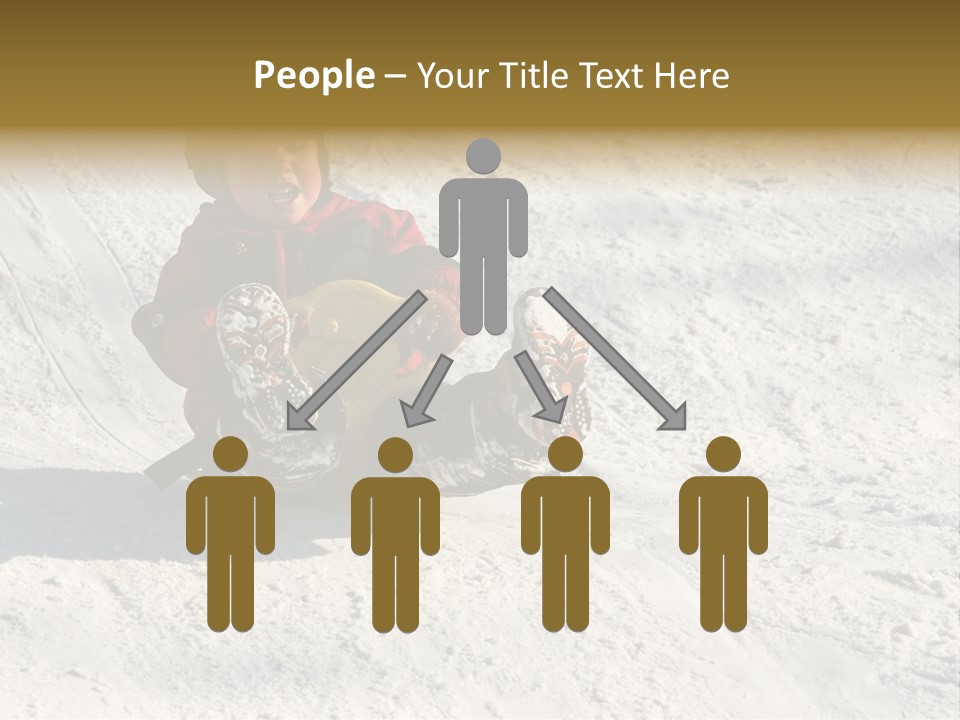 A Small Child Is Sitting In The Snow On A Snowboard PowerPoint Template