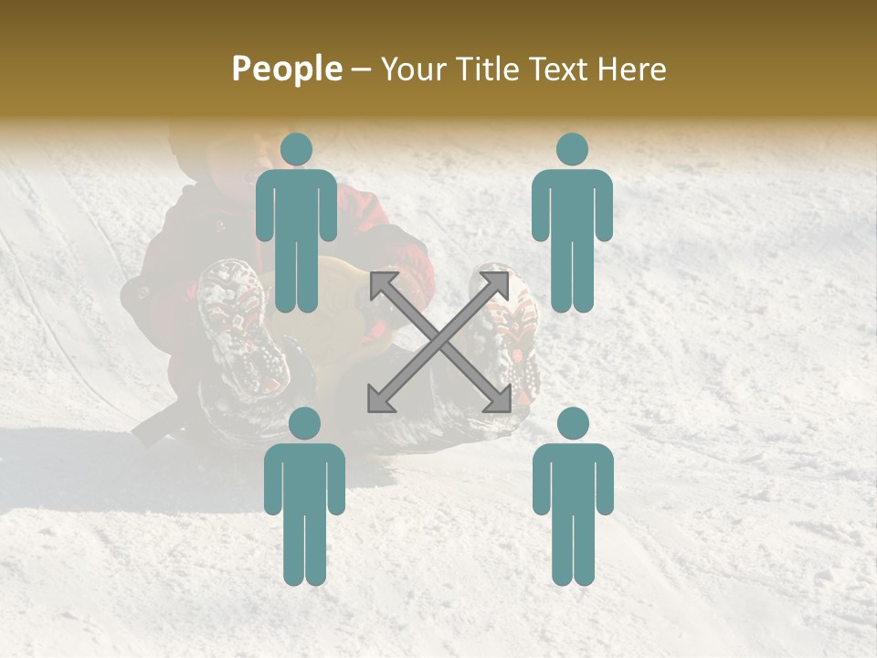 A Small Child Is Sitting In The Snow On A Snowboard PowerPoint Template