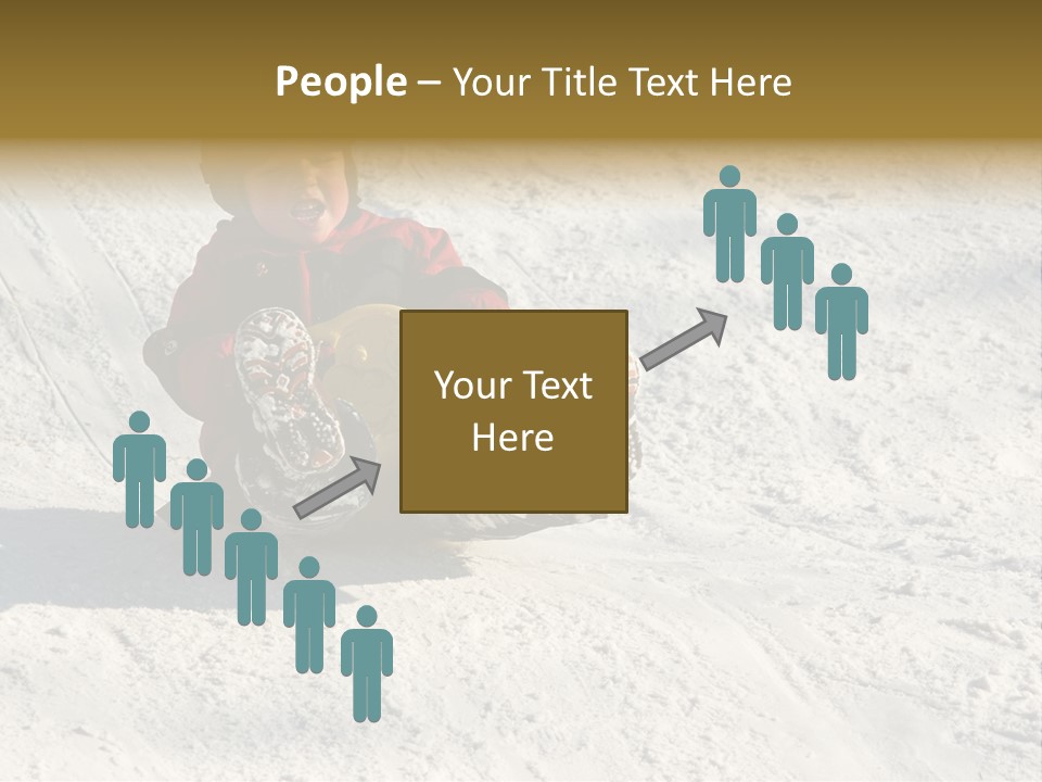 A Small Child Is Sitting In The Snow On A Snowboard PowerPoint Template