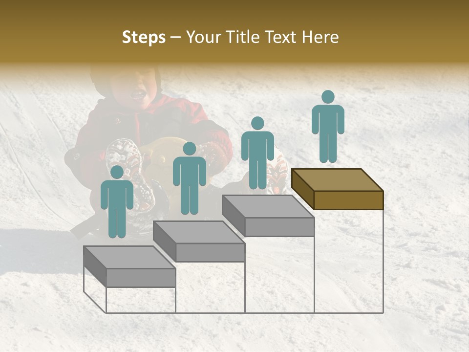 A Small Child Is Sitting In The Snow On A Snowboard PowerPoint Template