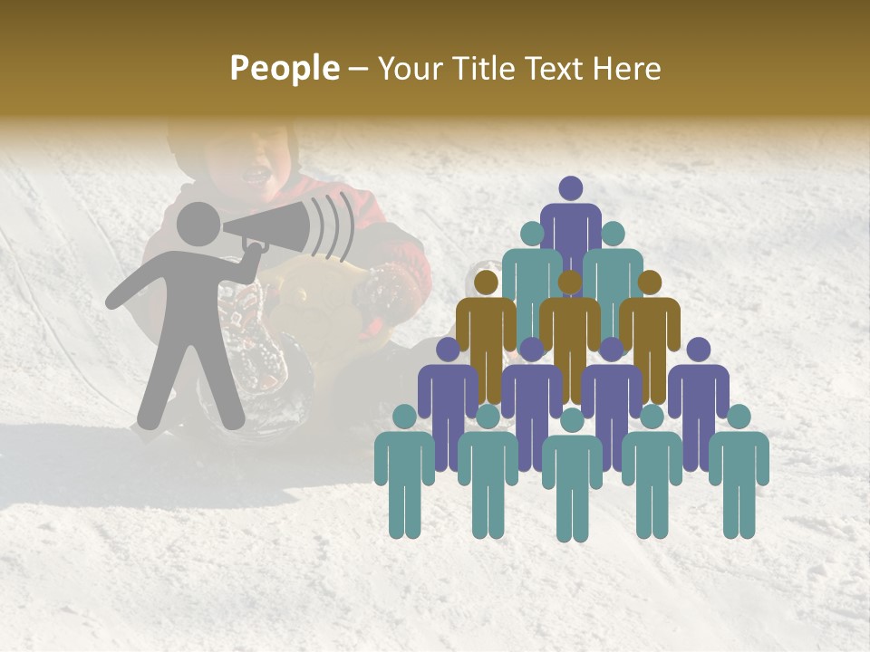 A Small Child Is Sitting In The Snow On A Snowboard PowerPoint Template