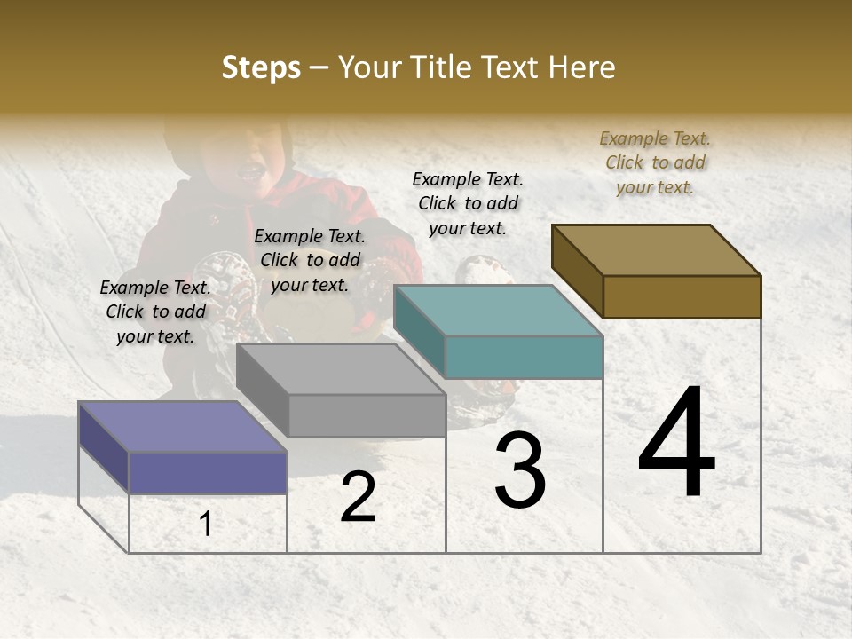 A Small Child Is Sitting In The Snow On A Snowboard PowerPoint Template