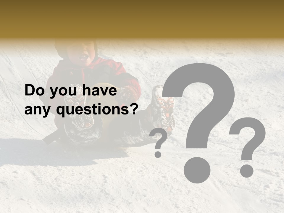 A Small Child Is Sitting In The Snow On A Snowboard PowerPoint Template