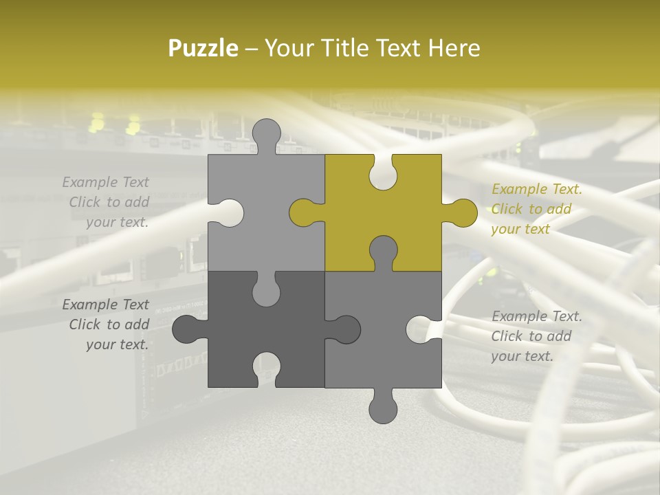 Stacked Network Switches With Cat 5 Cables PowerPoint Template