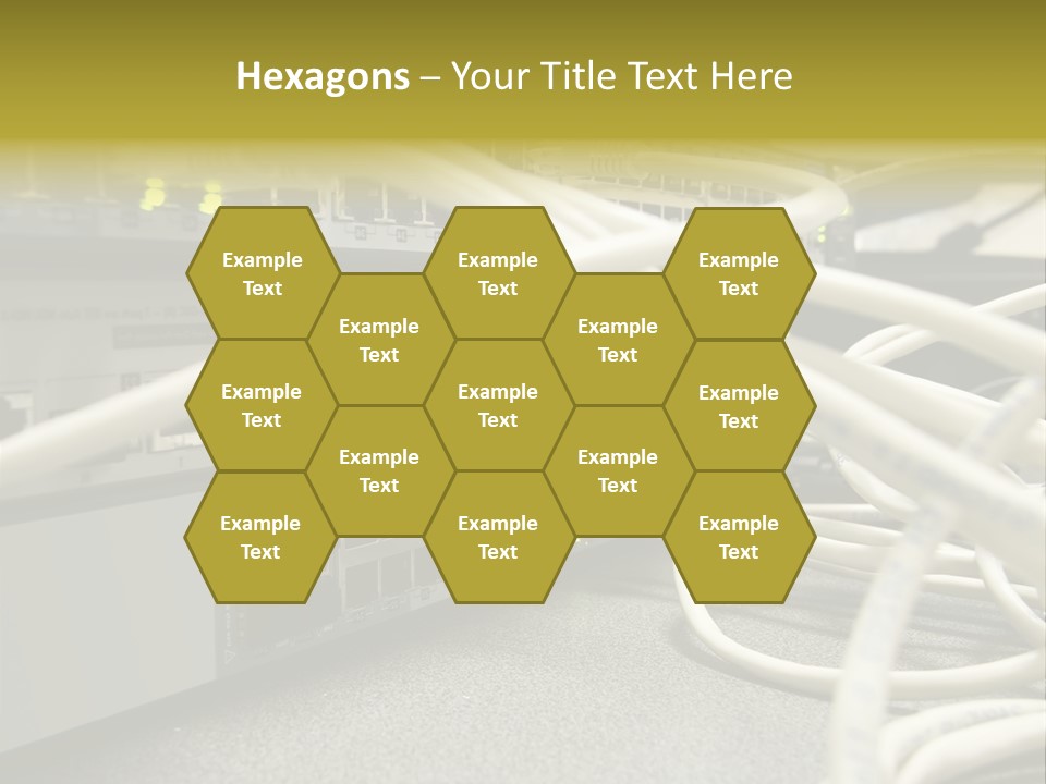 Stacked Network Switches With Cat 5 Cables PowerPoint Template
