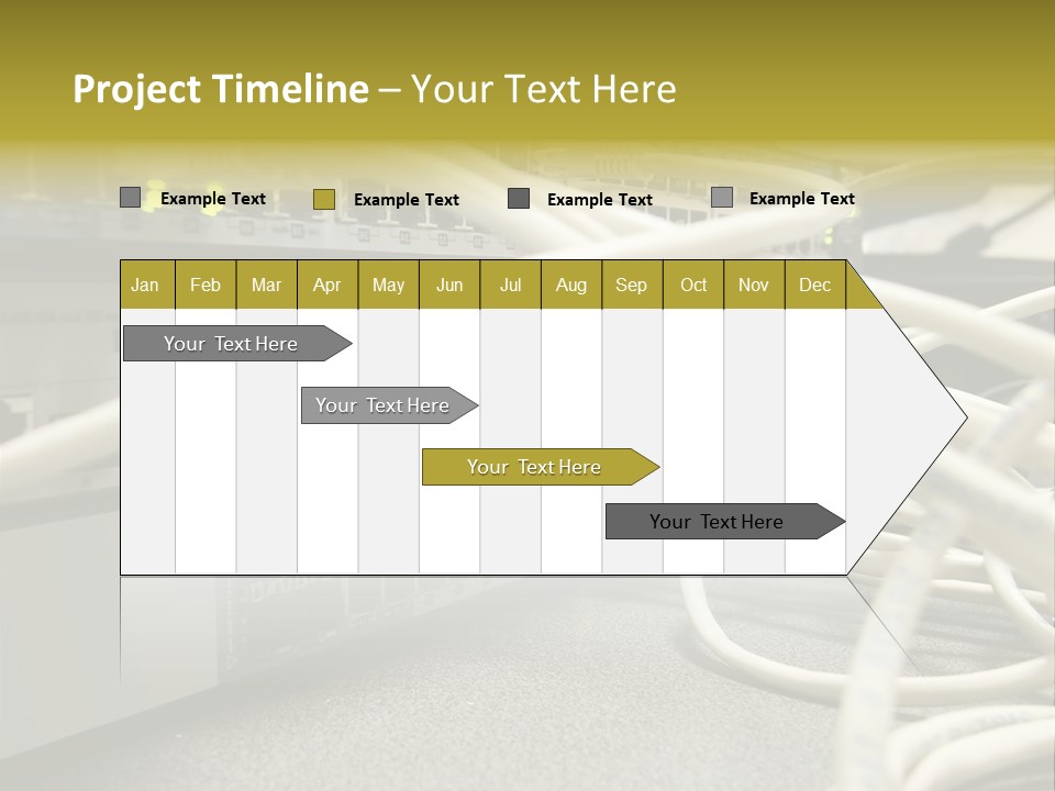 Stacked Network Switches With Cat 5 Cables PowerPoint Template