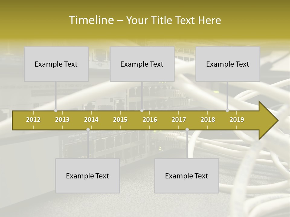 Stacked Network Switches With Cat 5 Cables PowerPoint Template