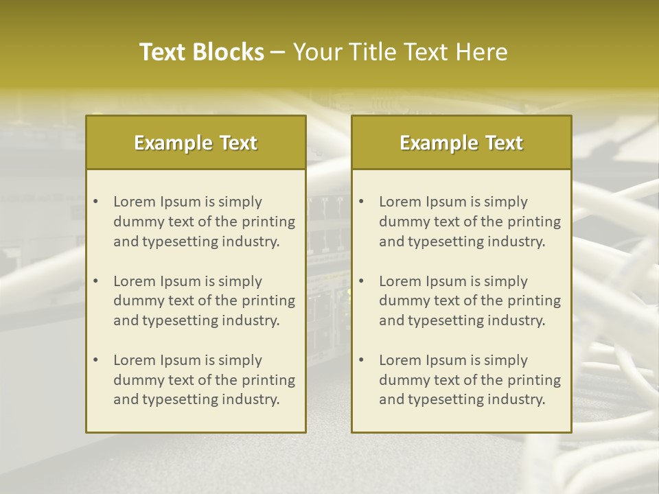 Stacked Network Switches With Cat 5 Cables PowerPoint Template