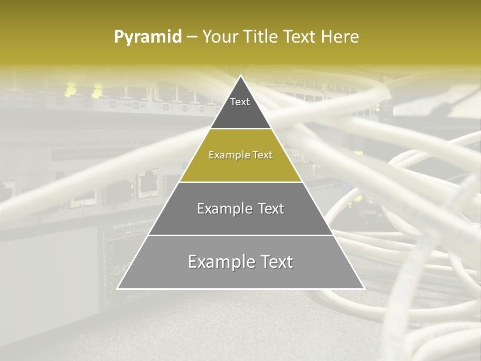 Stacked Network Switches With Cat 5 Cables PowerPoint Template