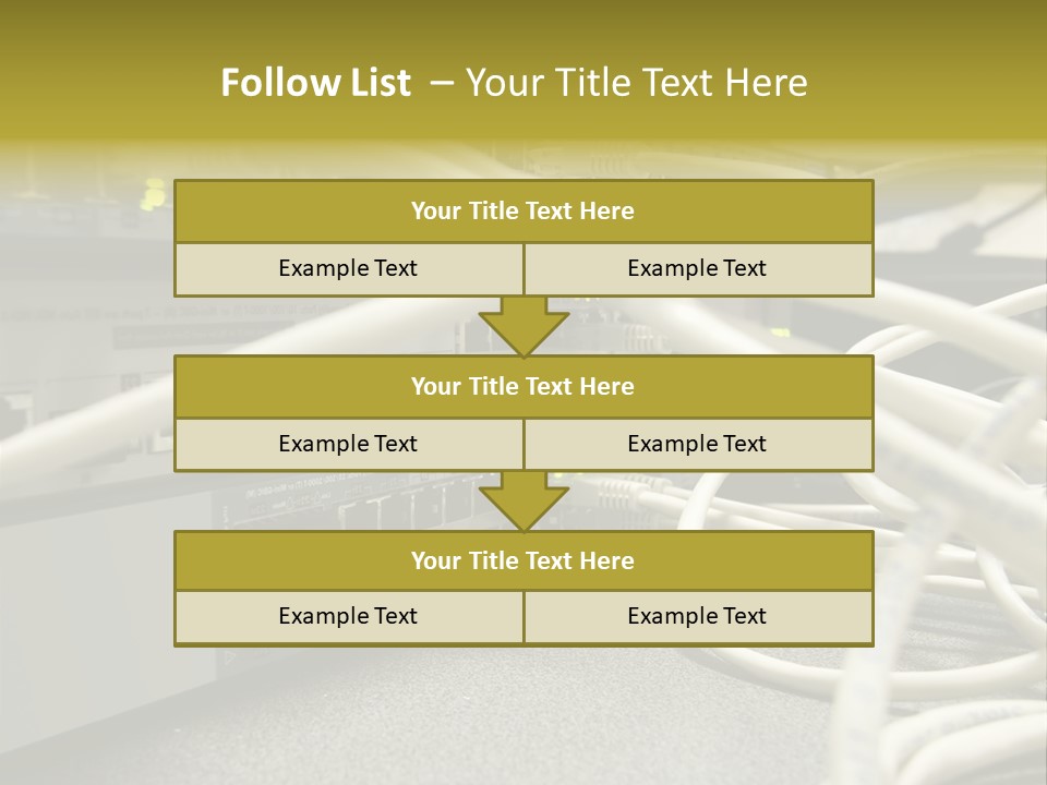 Stacked Network Switches With Cat 5 Cables PowerPoint Template