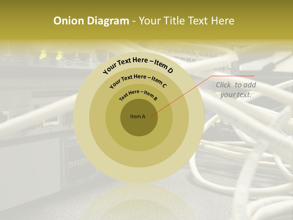 Stacked Network Switches With Cat 5 Cables PowerPoint Template